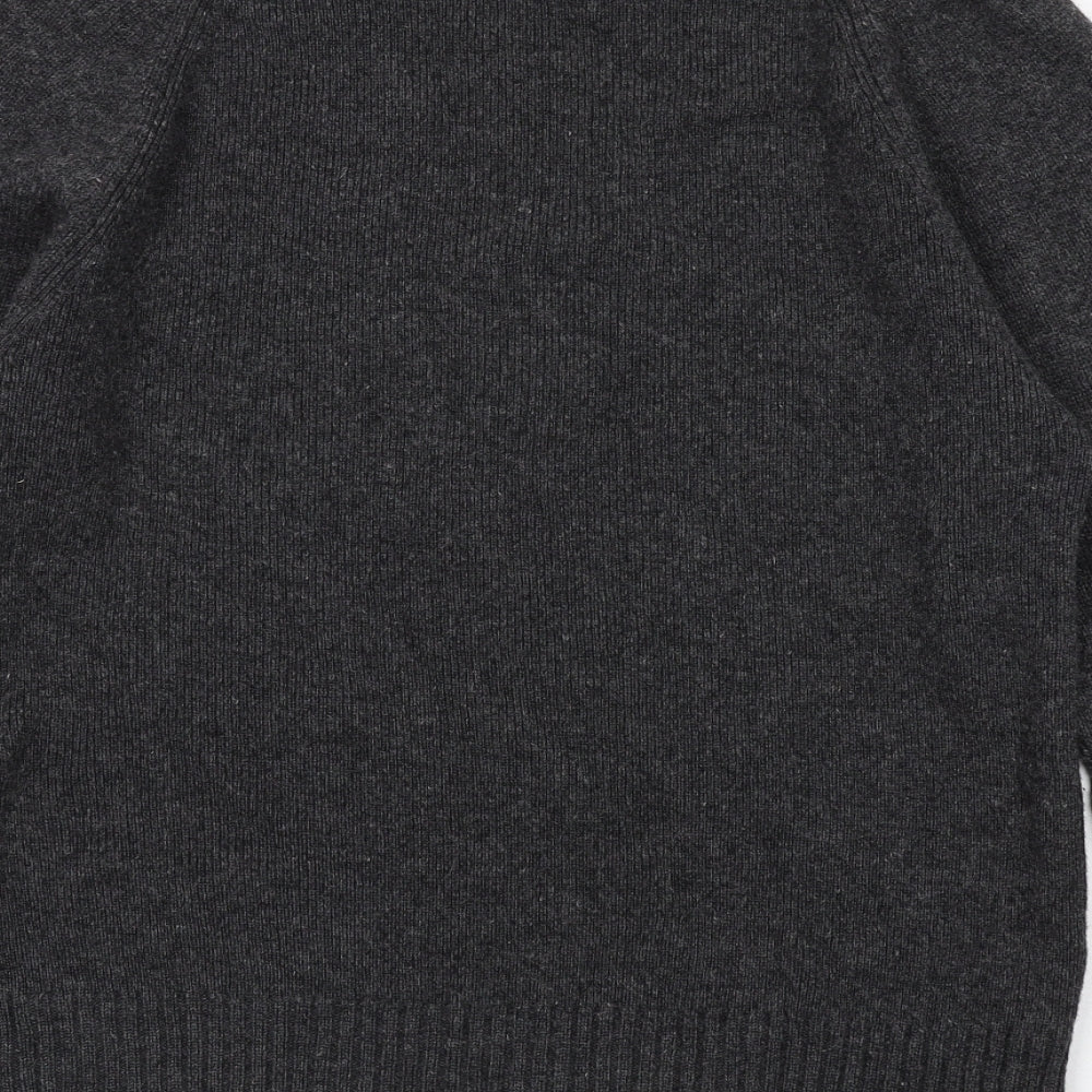 Bench Mens Grey Round Neck Wool Pullover Jumper Size M Long Sleeve