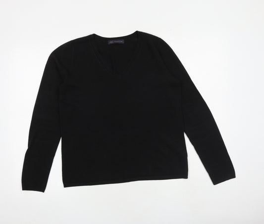 Marks and Spencer Womens Black Round Neck Acrylic Pullover Jumper Size 14