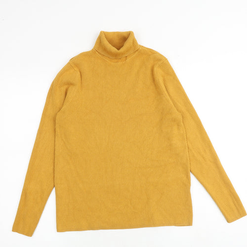 Marks and Spencer Womens Yellow Roll Neck Viscose Pullover Jumper Size 18