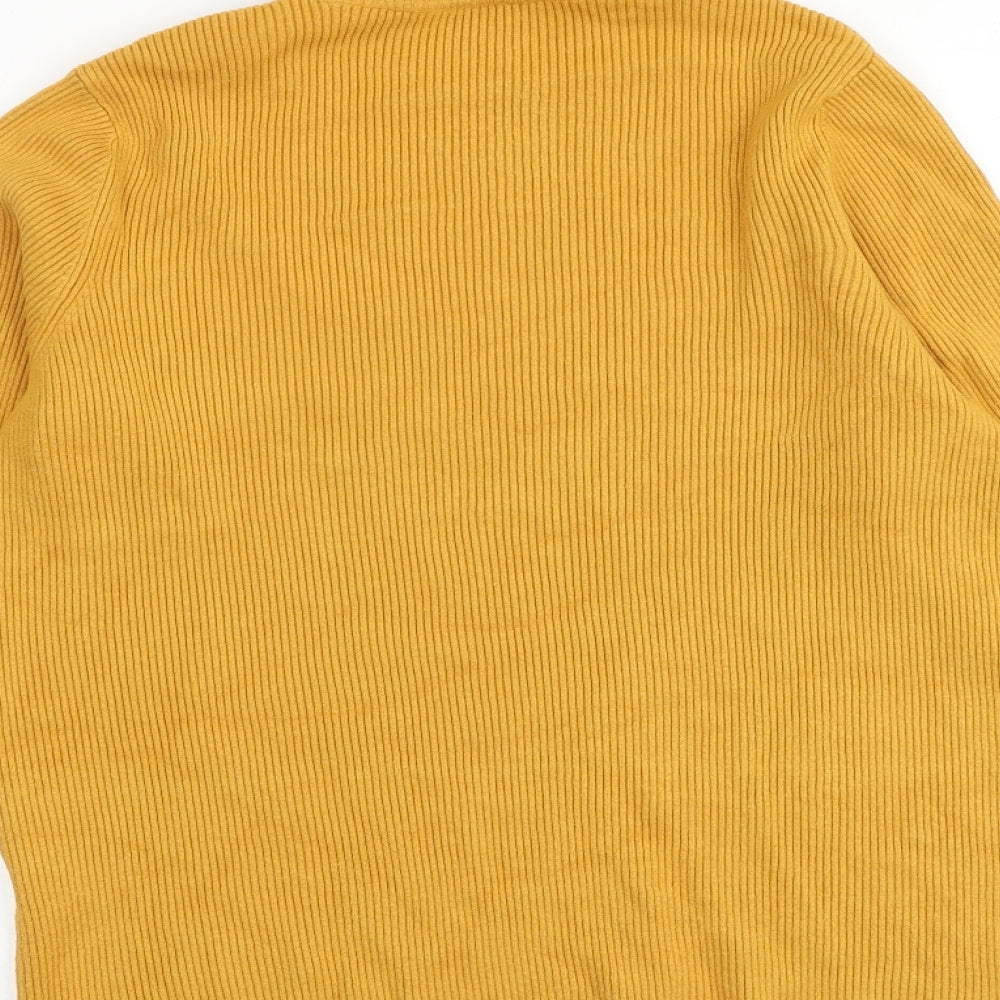 Marks and Spencer Womens Yellow Roll Neck Viscose Pullover Jumper Size 18