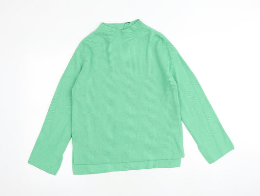 Marks and Spencer Womens Green High Neck Viscose Pullover Jumper Size S