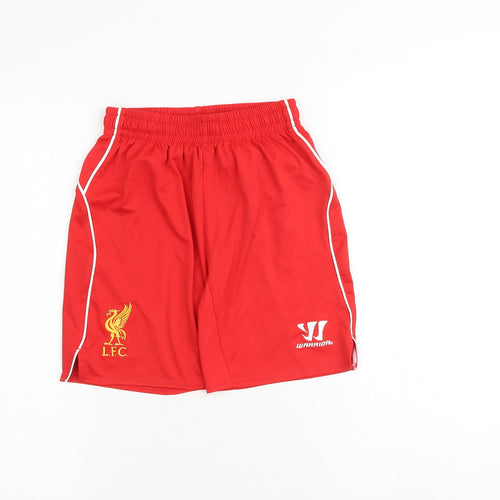 Liverpool FC Boys Red Polyester Sweat Shorts Size 9-10 Years Regular Drawstring - Liverpool Football Club