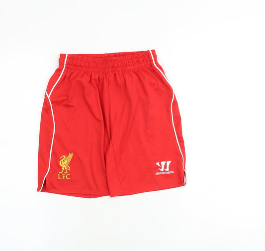Liverpool FC Boys Red Polyester Sweat Shorts Size 9-10 Years Regular Drawstring - Liverpool Football Club