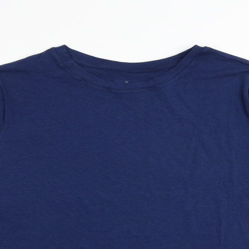 Cuddle Duds Womens Blue Cotton Basic T-Shirt Size 3XL Round Neck