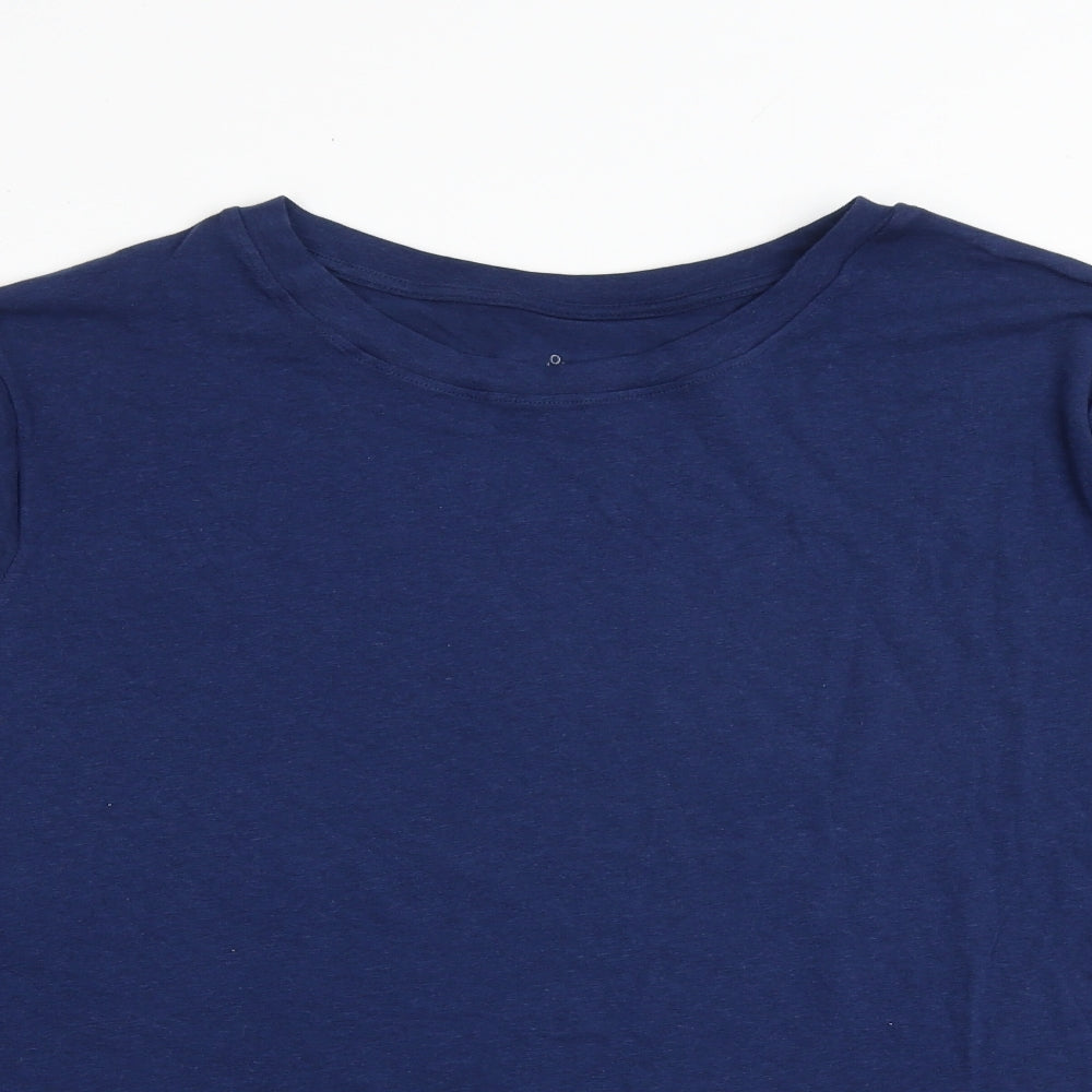 Cuddle Duds Womens Blue Cotton Basic T-Shirt Size 3XL Round Neck