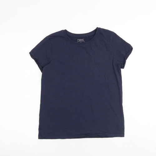 NEXT Girls Blue 100% Cotton Basic T-Shirt Size 12 Years Round Neck Pullover