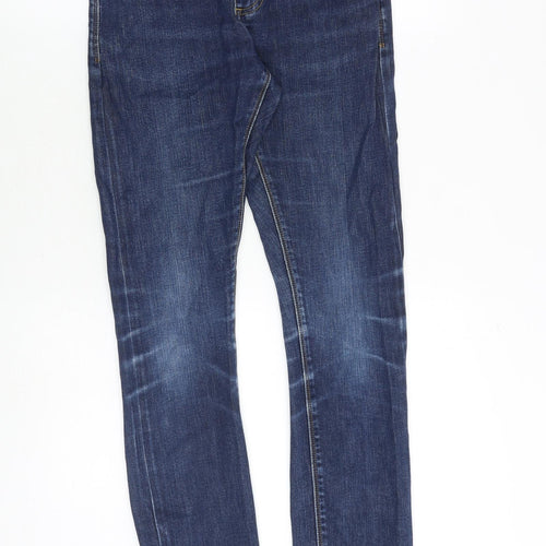 Superdry Mens Blue Cotton Skinny Jeans Size 28 in L32 in Slim Zip