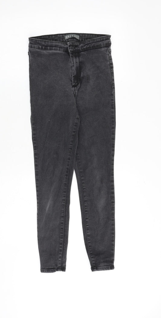 Denim & Co. Womens Grey Cotton Skinny Jeans Size 10 Regular Zip