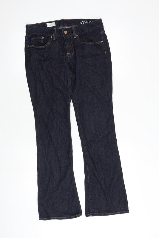 Gap Womens Blue Cotton Flared Jeans Size 28 in L30 in Regular Zip