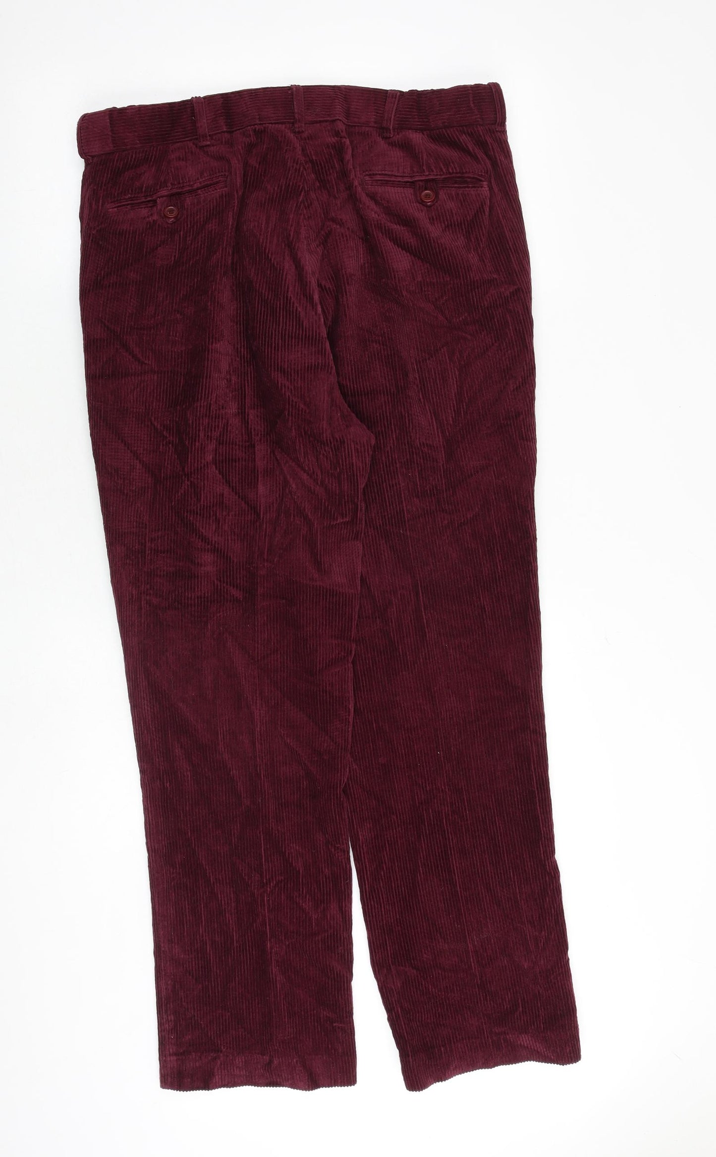 Peter Christian Mens Red Cotton Trousers Size 38 in Regular Zip