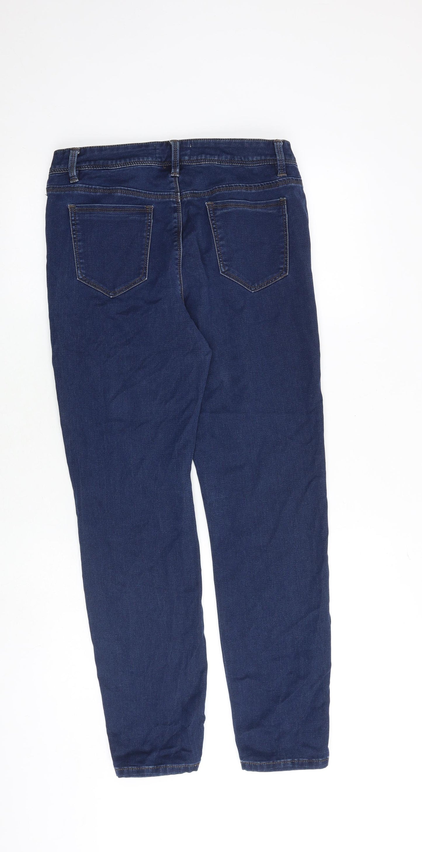 Premium Denim Collection Womens Blue Cotton Skinny Jeans Size 12 Extra-Slim Zip