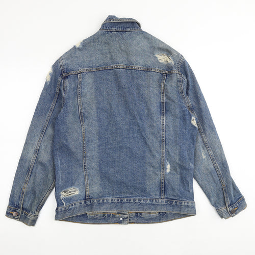 New Look Womens Blue Jacket Size 10 Button - Distressed