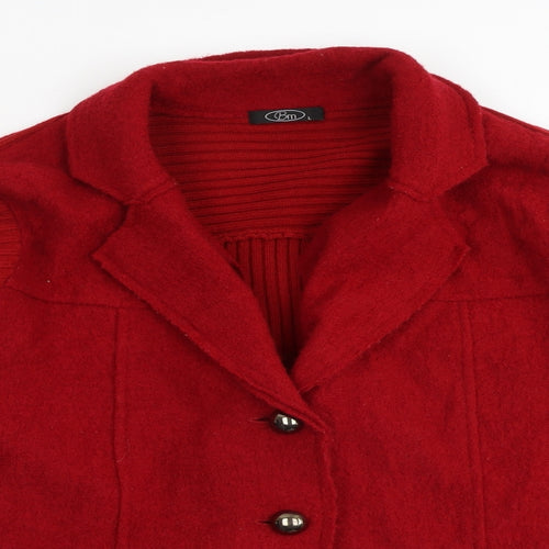 Bonmarché Womens Red Jacket Blazer Size L Button