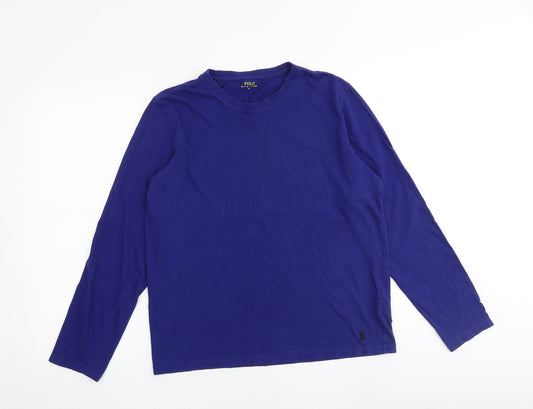 Polo Ralph Lauren Mens Blue Cotton T-Shirt Size M Round Neck