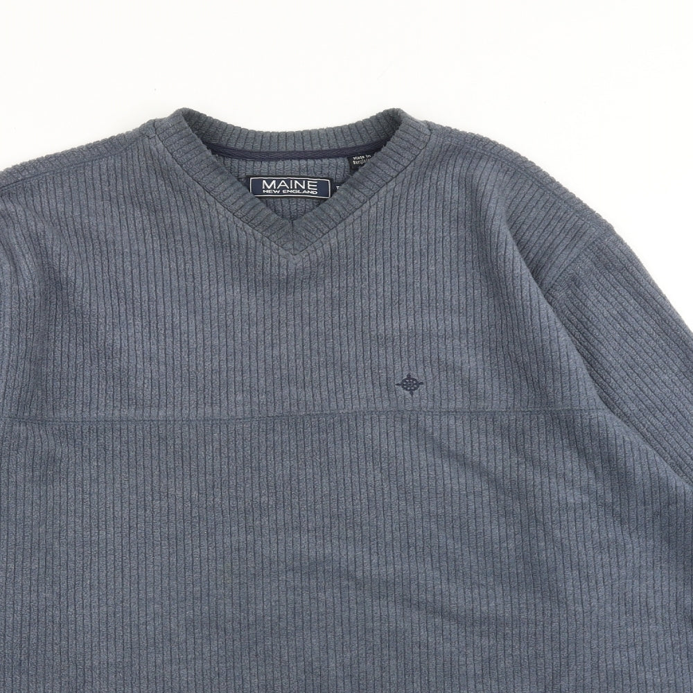 Maine Mens Blue Polyester Pullover Sweatshirt Size M
