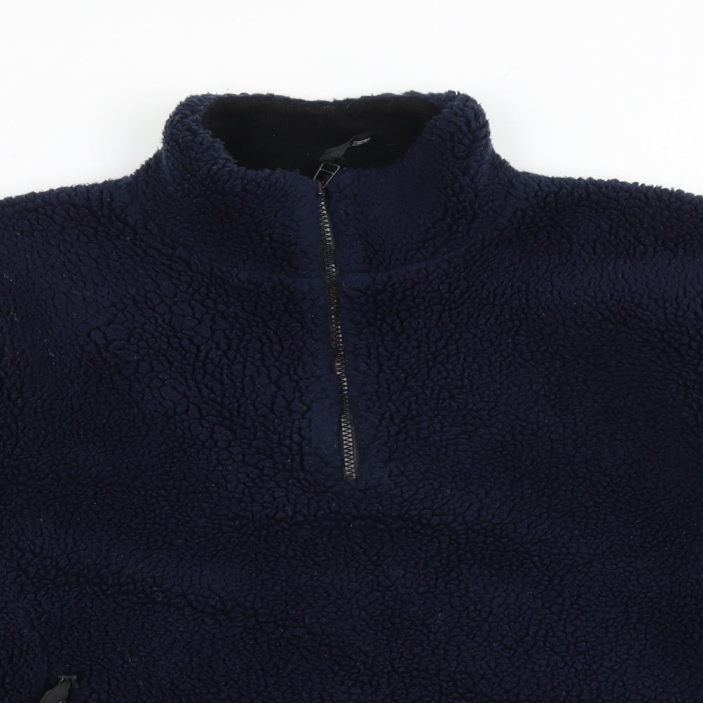 NX Sport Womens Blue Acrylic Pullover Sweatshirt Size S Zip