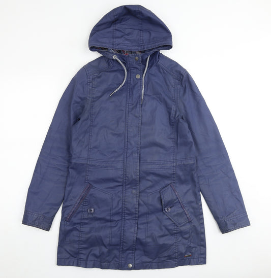 White Stuff Womens Blue Rain Coat Coat Size 8 Zip