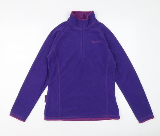 Mountain Warehouse Womens Purple Polyester Pullover Sweatshirt Size 8 Zip