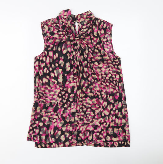 Fenn Wright Manson Womens Multicoloured Animal Print Polyester Basic Blouse Size 12 Round Neck - Leopard Print