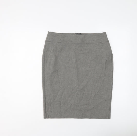 Marks and Spencer Womens Grey Polyester A-Line Skirt Size 12 Zip
