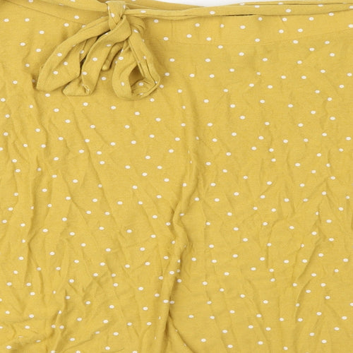 NEXT Womens Yellow Polka Dot Viscose Skater Skirt Size 20