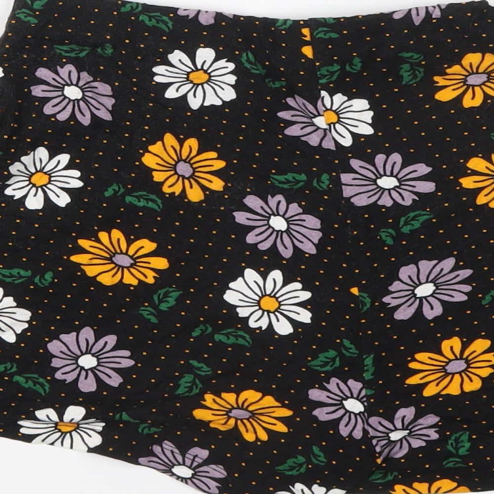 ASOS Womens Black Floral Viscose Basic Shorts Size 6 L3 in Regular