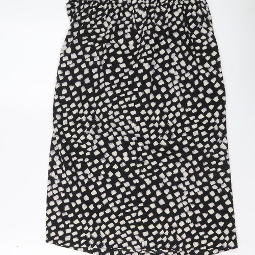VERO MODA Womens Black Geometric Polyester A-Line Skirt Size M