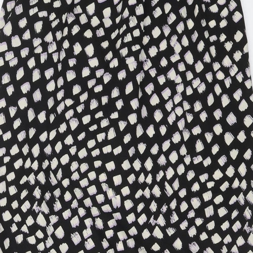 VERO MODA Womens Black Geometric Polyester A-Line Skirt Size M