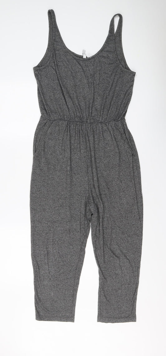 H&M Womens Grey Polyester Jumpsuit One-Piece Size M Pullover
