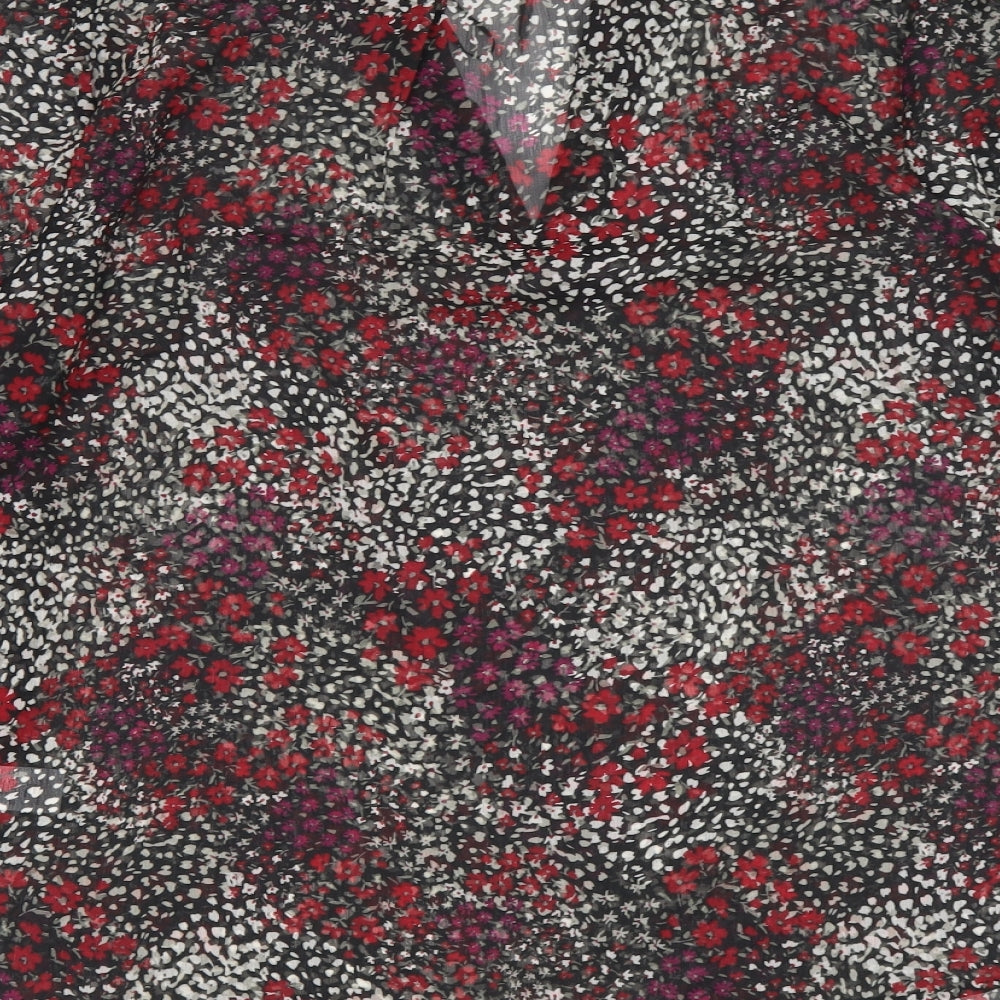 Bonmarché Womens Multicoloured Geometric Polyester Basic Blouse Size 18 V-Neck