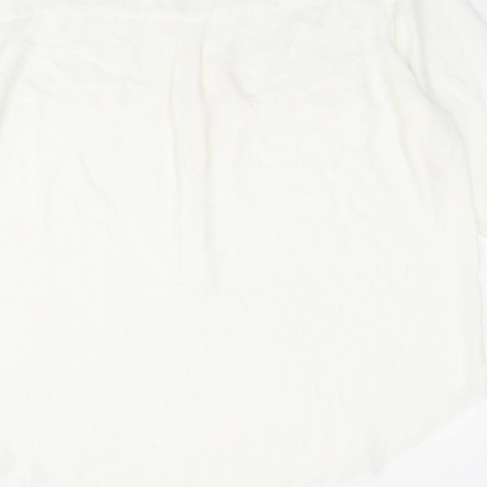 Paraphrase Womens White Polyester Basic Blouse Size 16 V-Neck