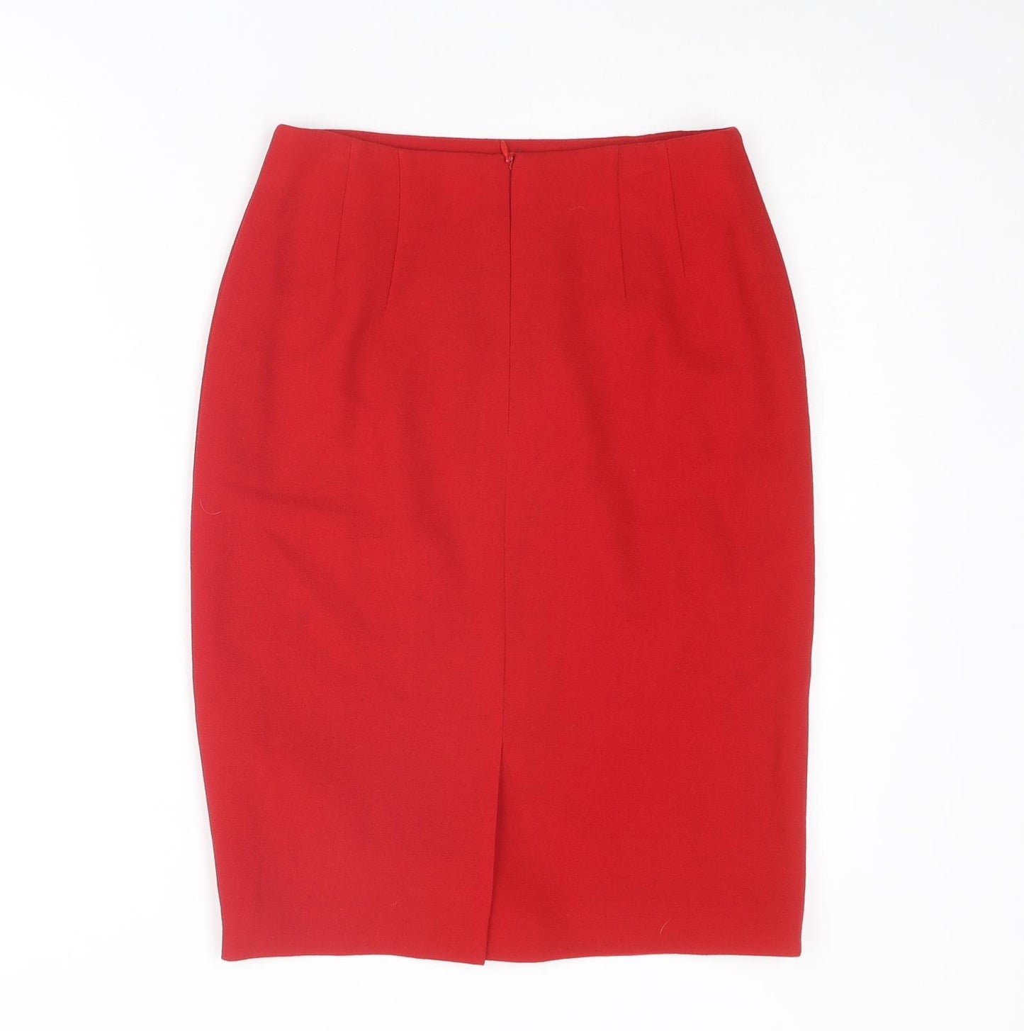 ESCADA Womens Red Wool A-Line Skirt Size 6 Zip