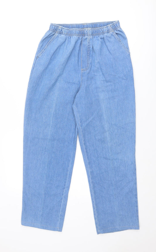 White Stag Womens Blue Cotton Mom Jeans Size 8 Regular