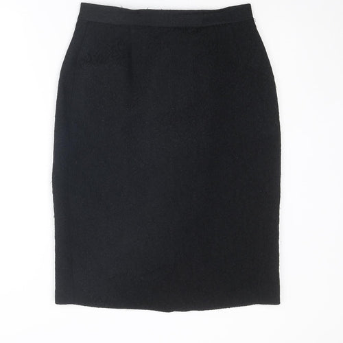 Viyella Womens Black Polyester Straight & Pencil Skirt Size 12 Zip