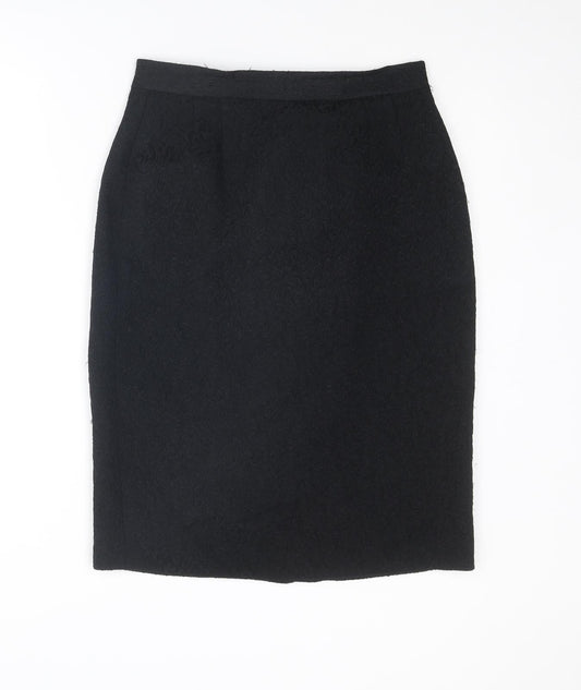Viyella Womens Black Polyester Straight & Pencil Skirt Size 12 Zip