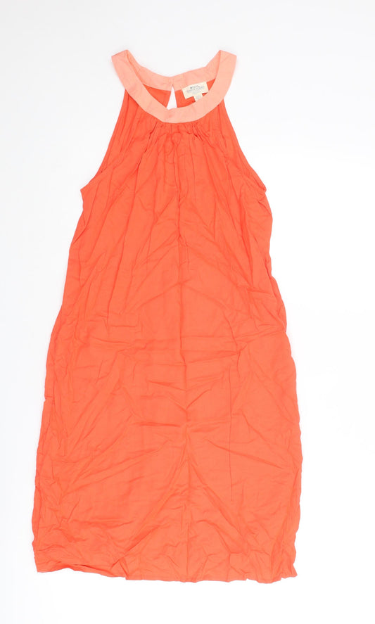 Mountain Warehouse Womens Orange Viscose A-Line Size 8 Round Neck Button