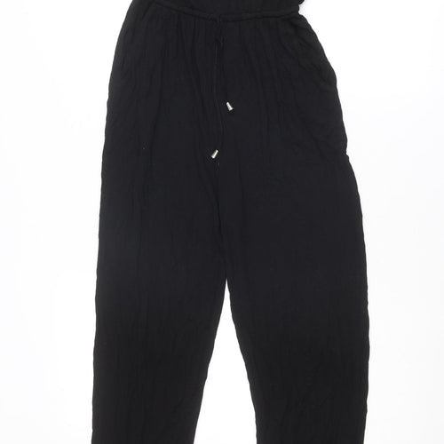 Warehouse Womens Black Viscose Jumpsuit One-Piece Size 10 Pullover