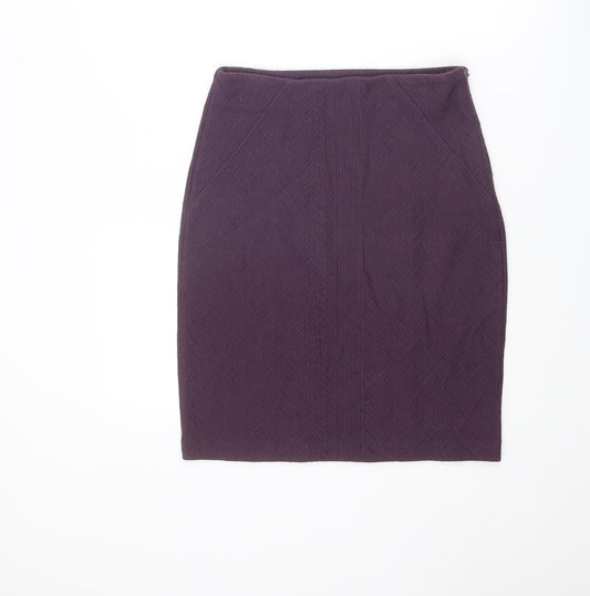 Noa Noa Womens Purple Geometric Polyester Straight & Pencil Skirt Size S Zip