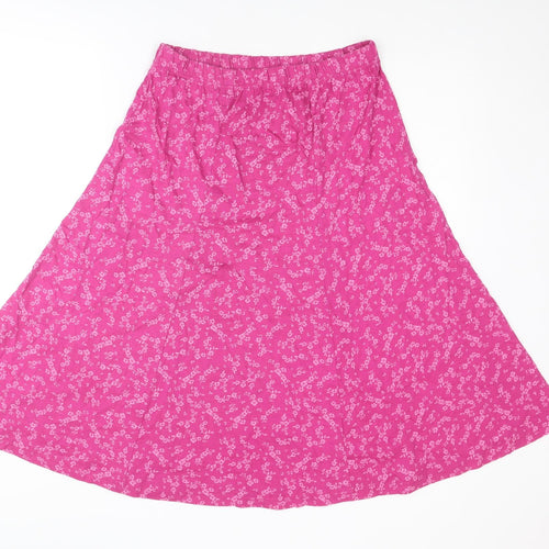 Charmance Womens Pink Floral Cotton Swing Skirt Size 14 - Size 14-16