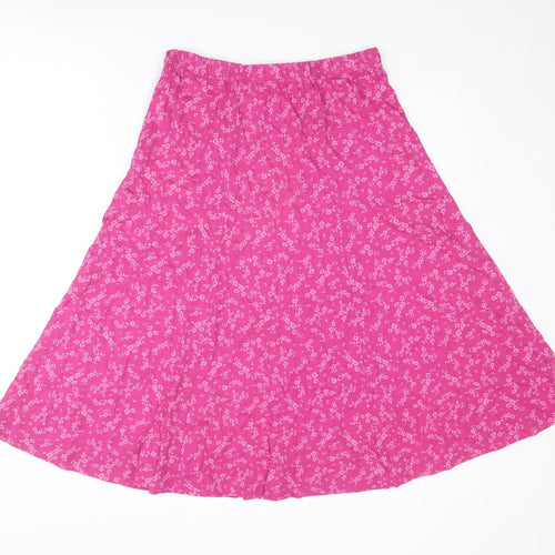 Charmance Womens Pink Floral Cotton Swing Skirt Size 14 - Size 14-16