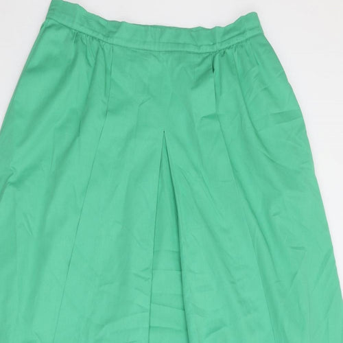 Country Casuals Womens Green Polyester A-Line Skirt Size 14 Zip