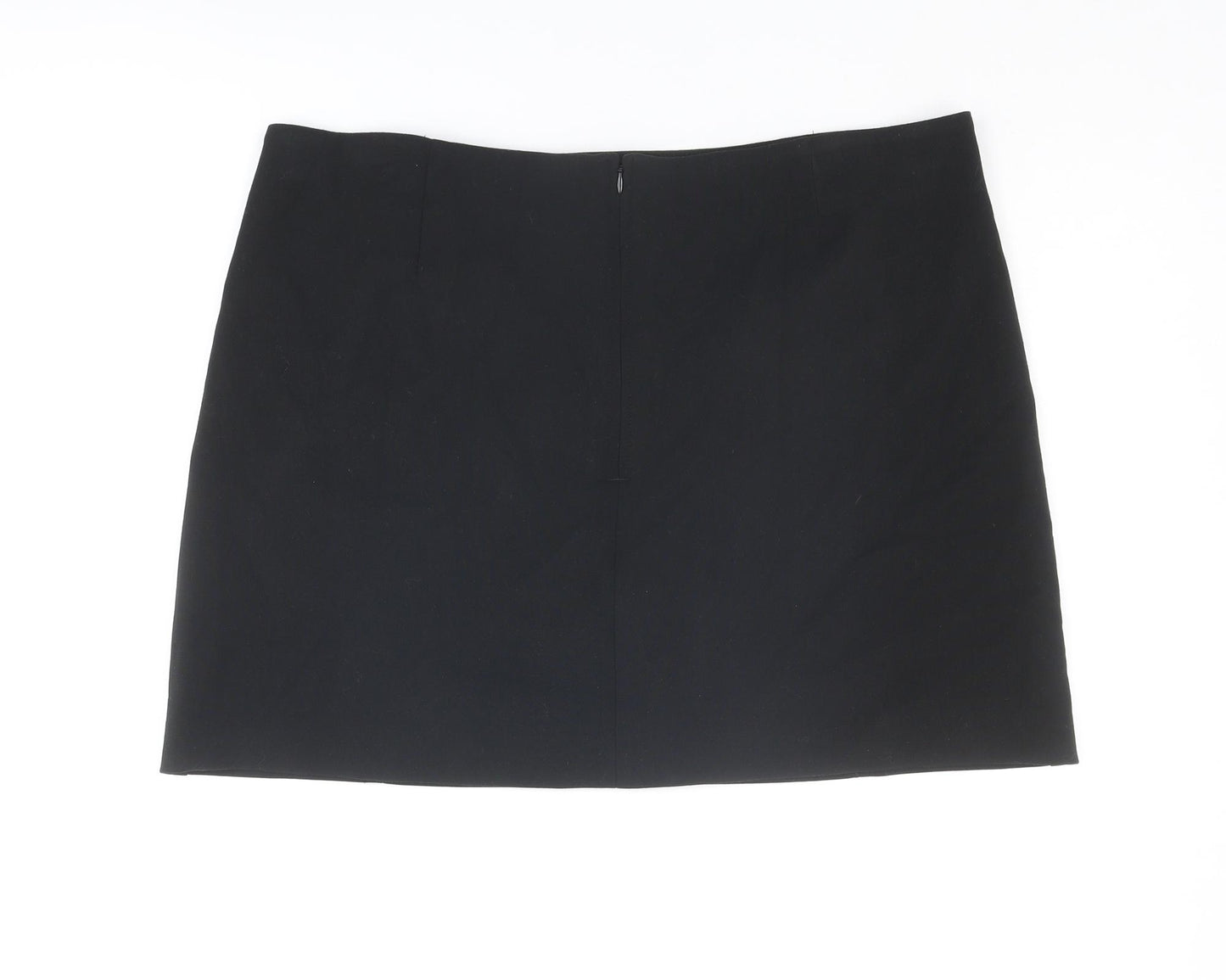 Marks and Spencer Womens Black Polyester A-Line Skirt Size 20 Zip