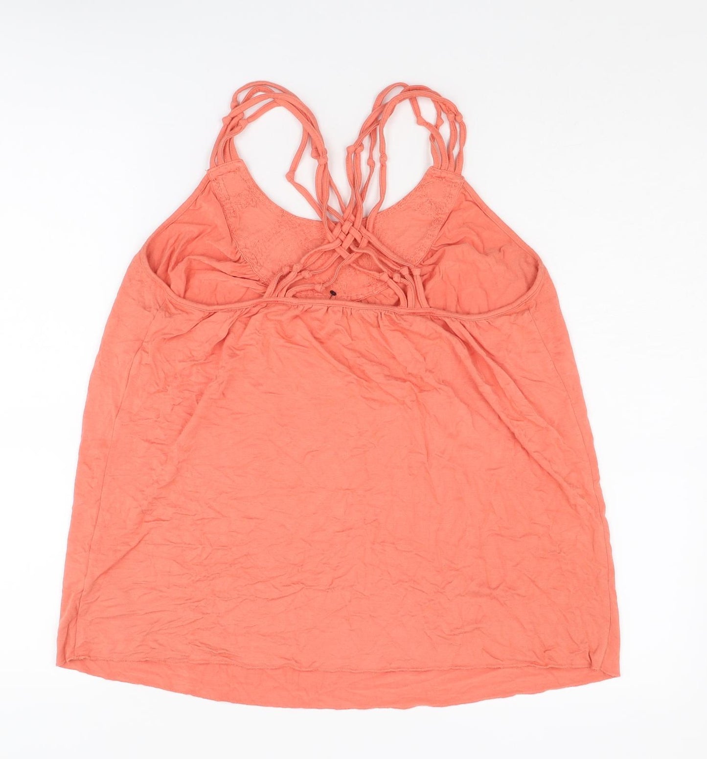 Jasper Conran Womens Orange Cotton Basic Tank Size 16 Round Neck