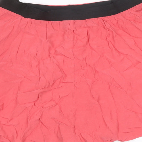 Warehouse Womens Pink Viscose Swing Skirt Size 10 Button