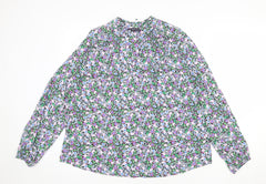 Marks and Spencer Womens Multicoloured Floral Viscose Basic Blouse Size 10 Round Neck