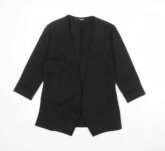 Quiz Womens Black Polyester Jacket Suit Jacket Size 8