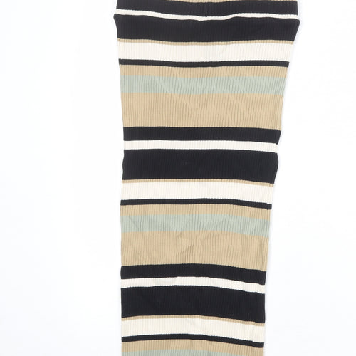 NEXT Womens Multicoloured Striped Cotton Bandage Skirt Size 6