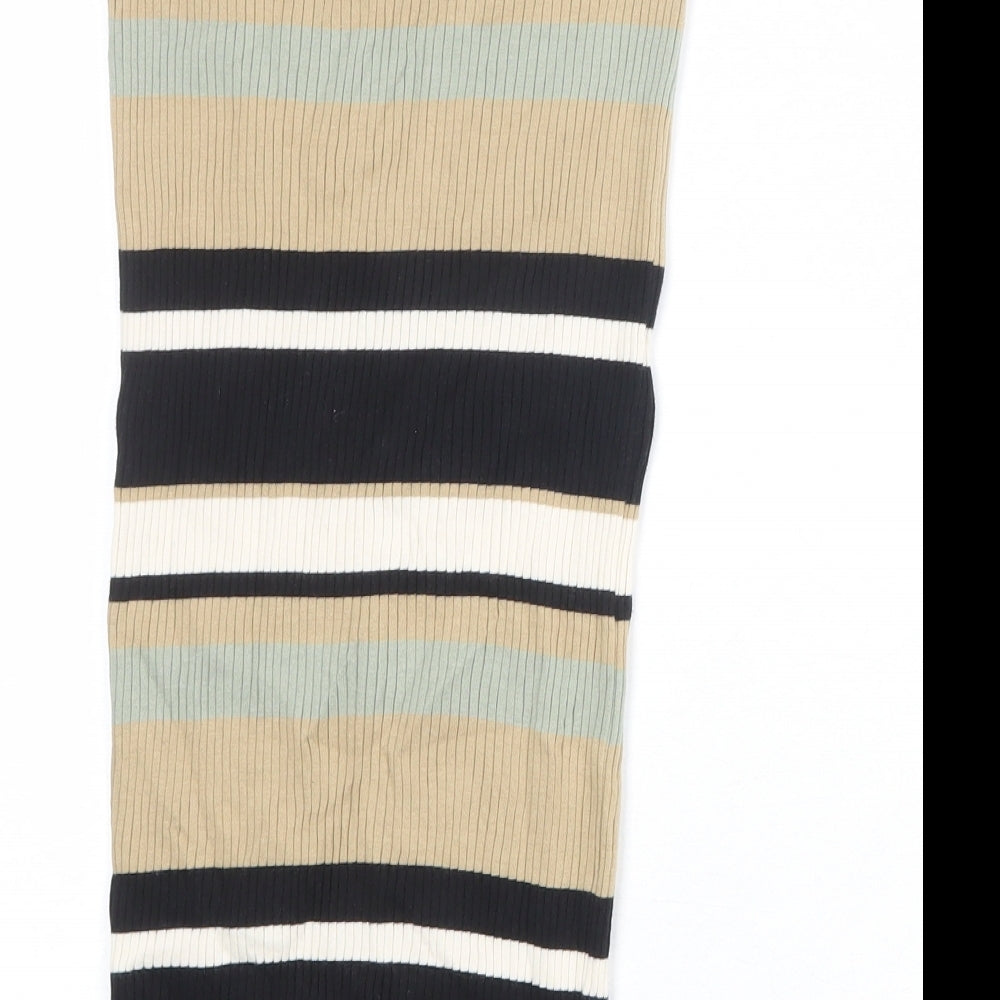 NEXT Womens Multicoloured Striped Cotton Bandage Skirt Size 6
