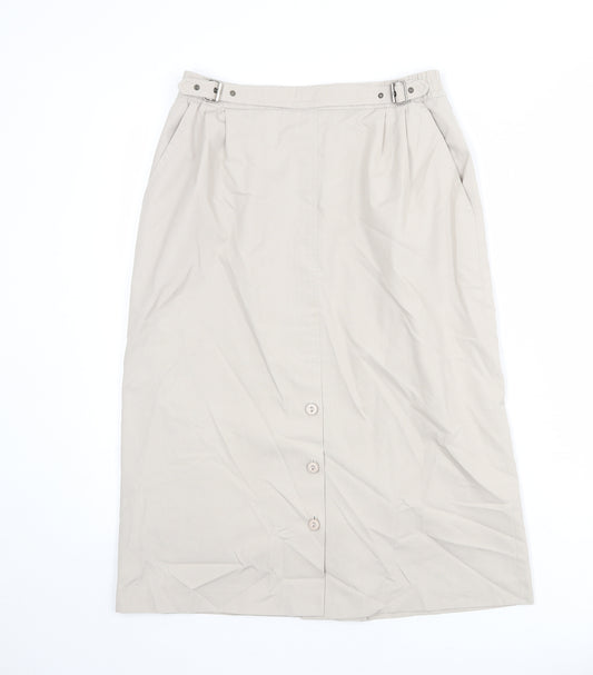 Dannimac Womens Beige Polyester A-Line Skirt Size 12 Zip