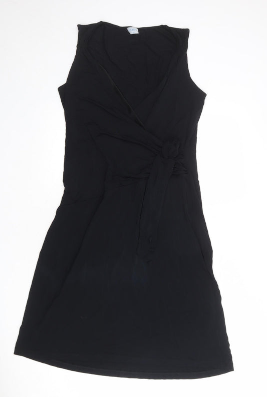 Oasis Womens Black Viscose Shift Size 16 V-Neck Pullover